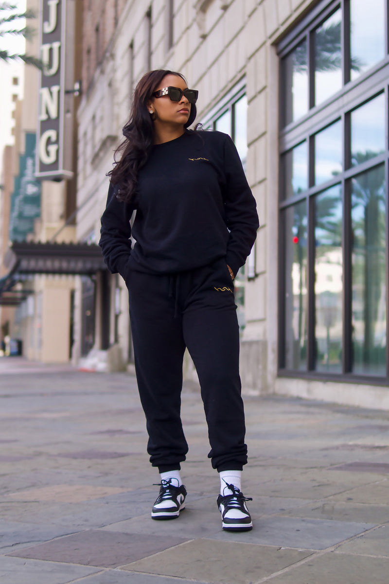 Black sweatpants sales