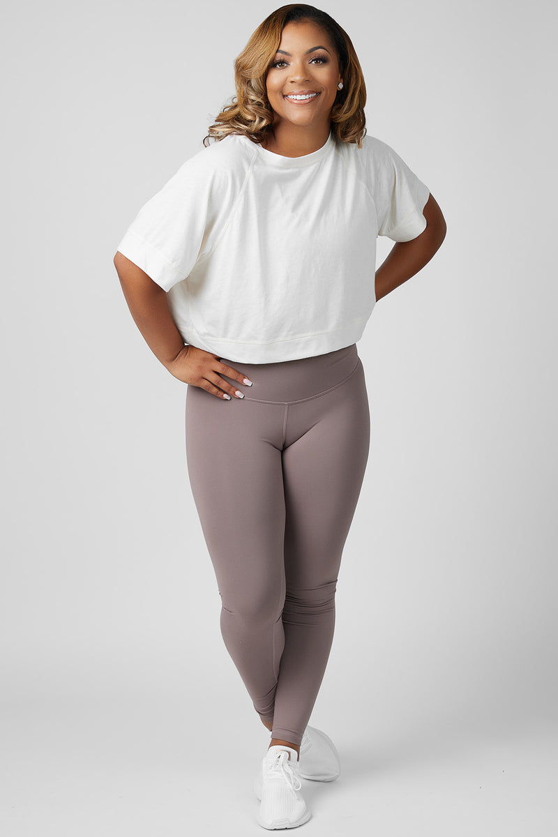 Peekaboo Crop Tee (Cream)