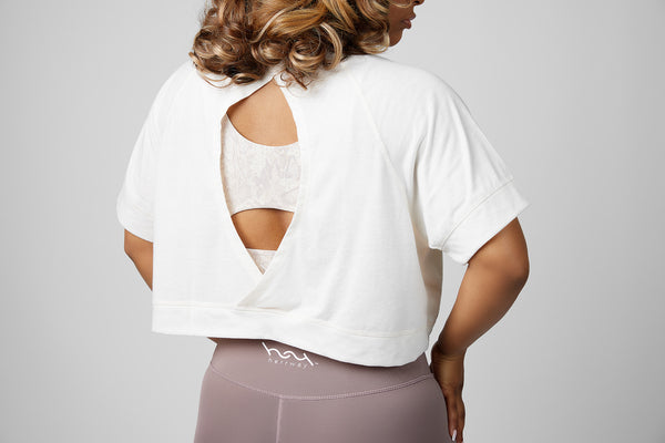 Peekaboo Crop Tee (Cream)