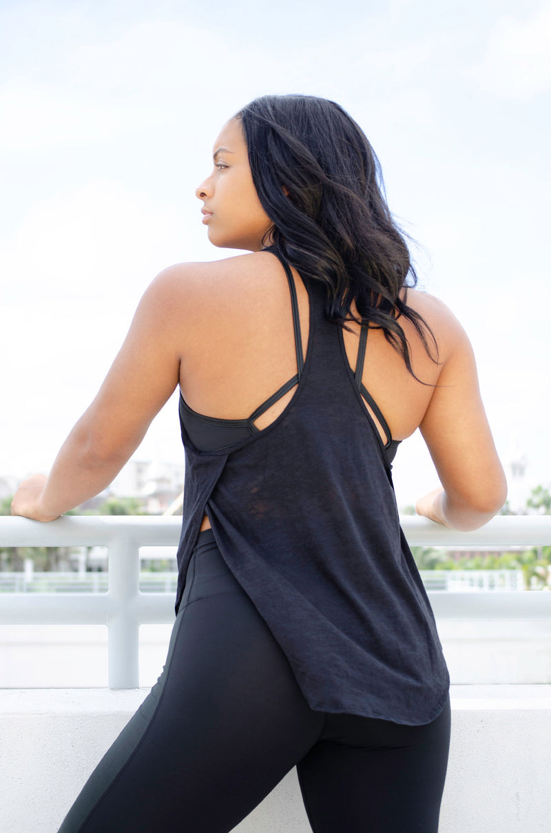 HERRway High Neck Racer Back Split Tank (Front Logo)
