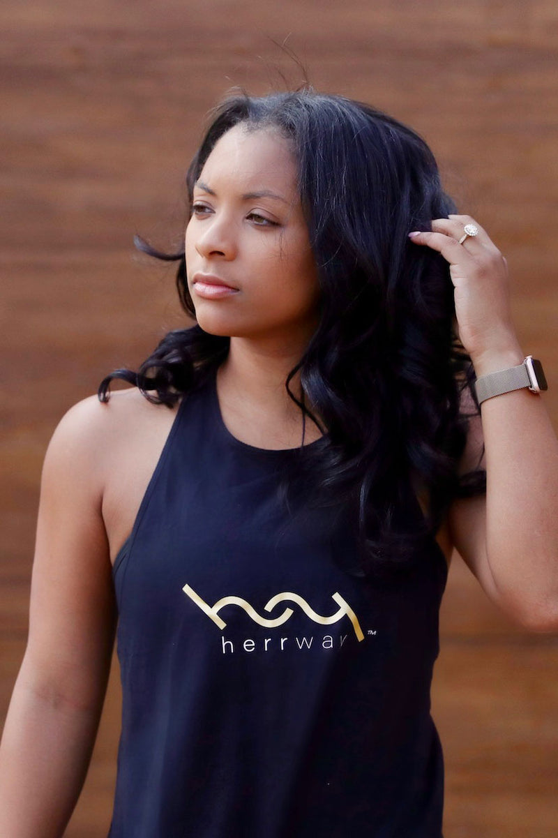 HERRway High Neck Racer Back Split Tank (Front Logo)