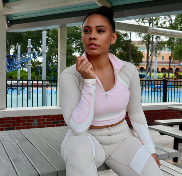 Color Block Half Zip Pullover