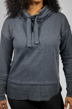 Cowl Neck Mineral-Wash Pullover