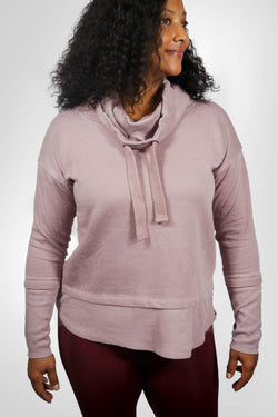 Cowl Neck Mineral-Wash Pullover