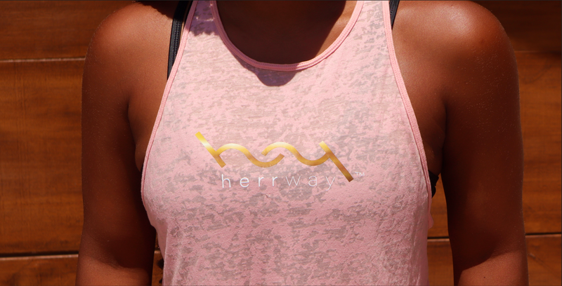 HERRway Blush High Neck Racer Back Split Tank (FRONT LOGO)