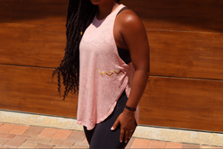 HERRway Blush High Neck Racer Back Split Tank (SIDE LOGO)